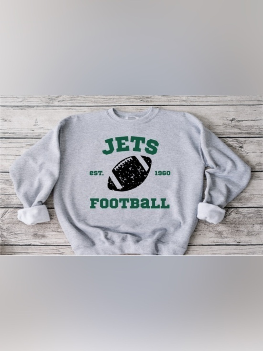 Jets Retro Football Crewneck